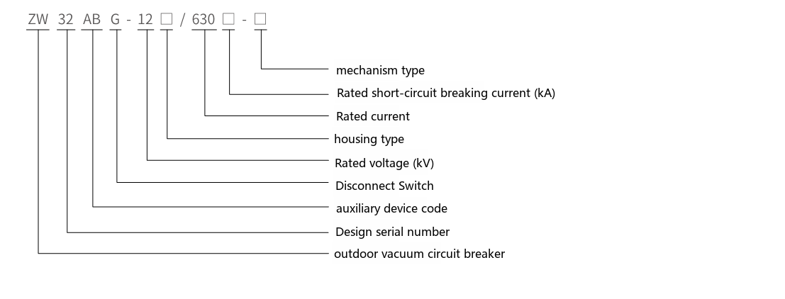 ZW32ABG-12 outdoor vacuum circuit breaker schematic diagram