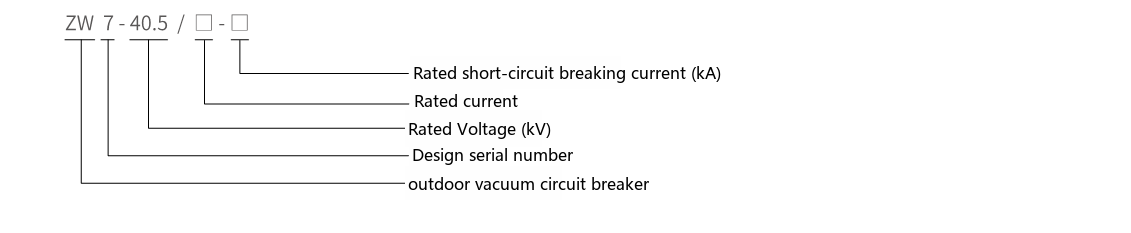 ZW7-40.5kV/630A outdoor high-voltage vacuum circuit breaker type designation diagram