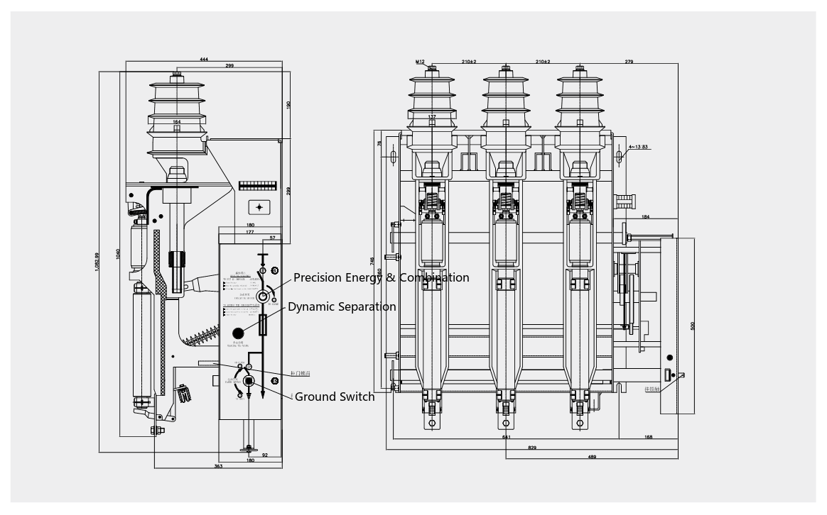 FZN25/FZRN25-12D outline and mounting dimensions