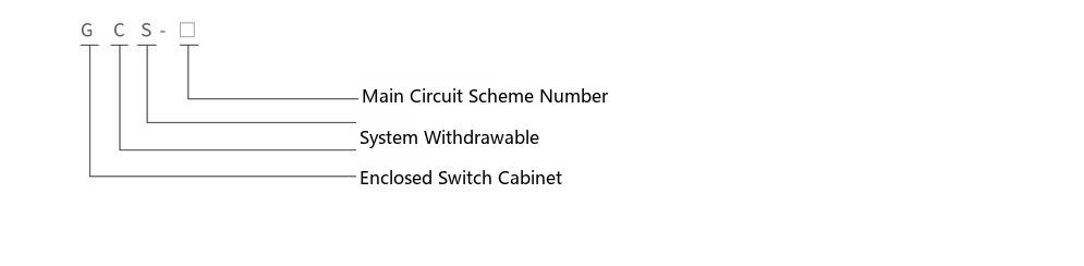 type designation of the GCS low-voltage withdrawable switchgear
