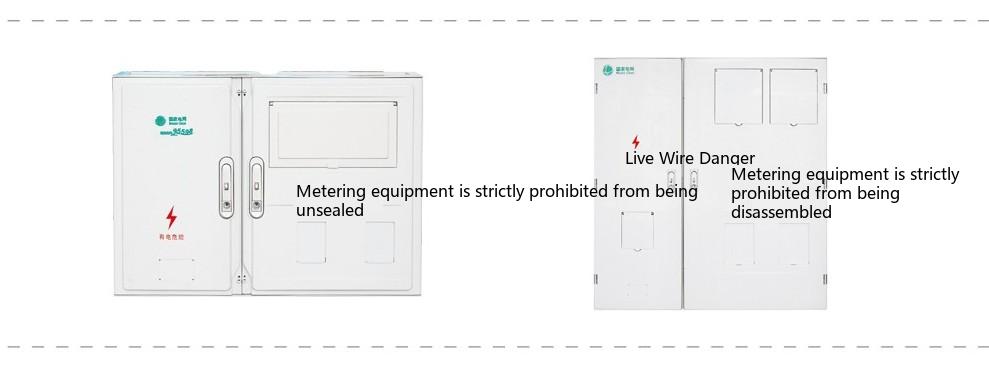 outline of the three-phase two-position energy metering box (with CT, State Grid type)