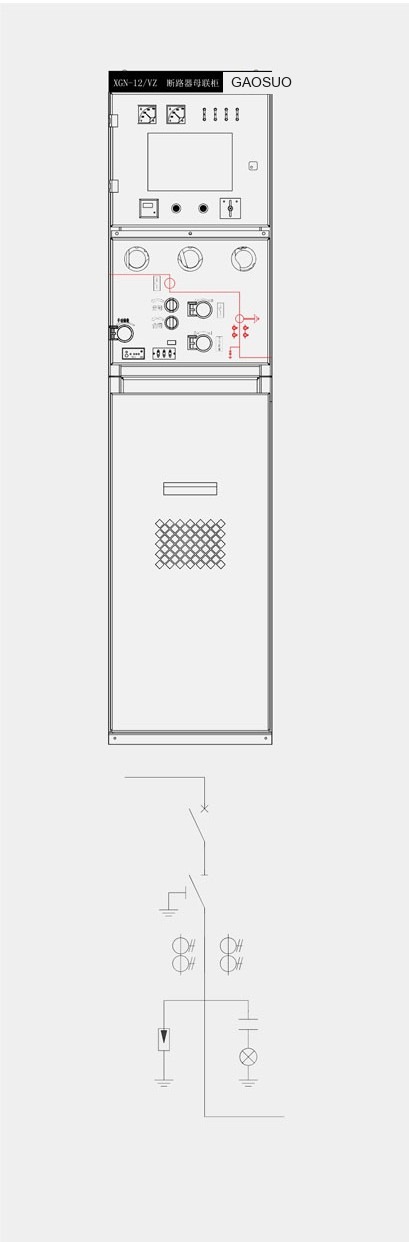 XGN-12 solid fully-insulated enclosed ring-main switchgear optional configuration structure diagram