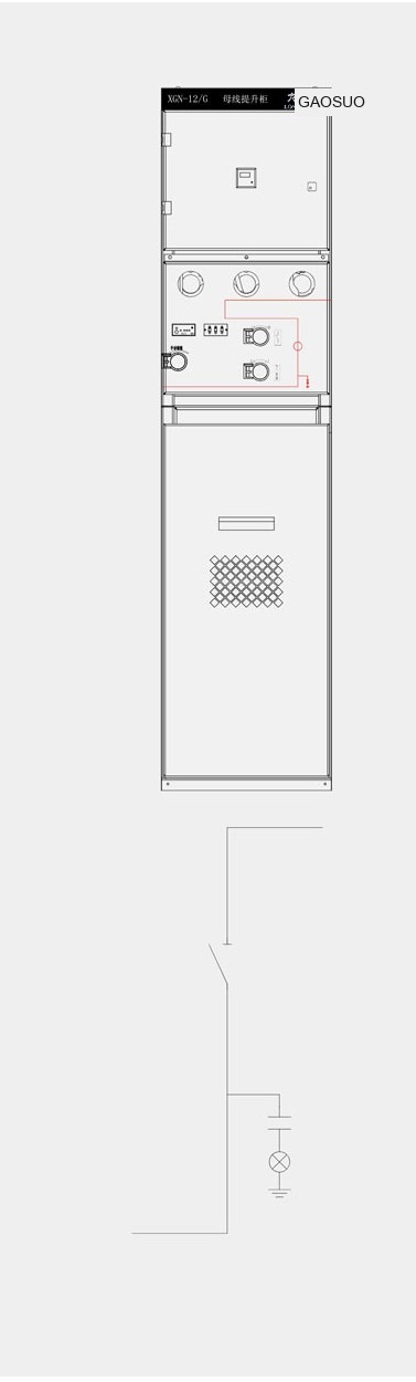 XGN-12 solid fully-insulated enclosed ring-main switchgear circuit-breaker cabinet structure diagram