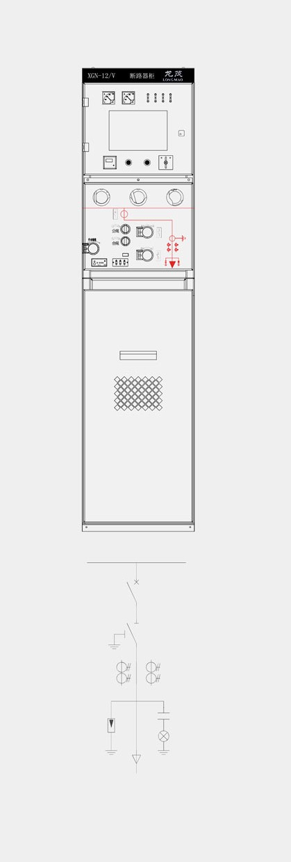 XGN-12 solid fully-insulated enclosed ring-main switchgear operating mechanism & panel diagram