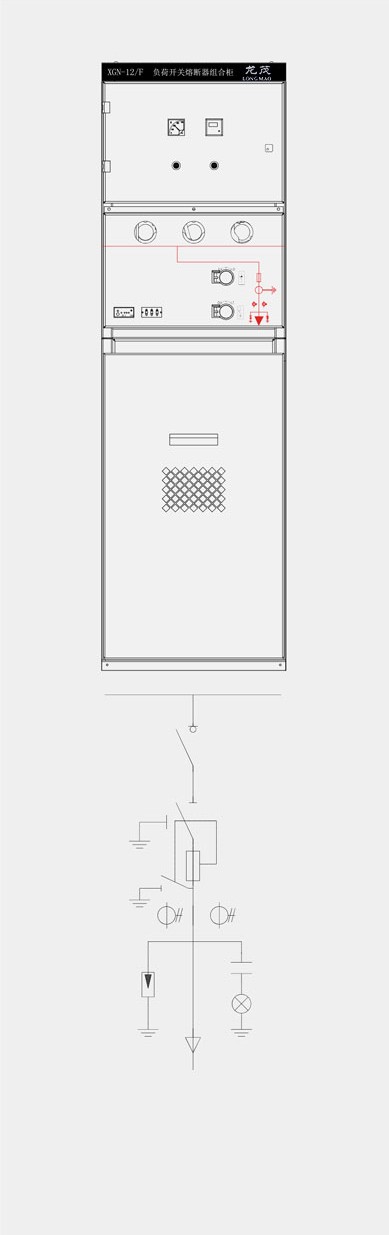 XGN-12 solid fully-insulated enclosed ring-main switchgear riser cabinet structure diagram