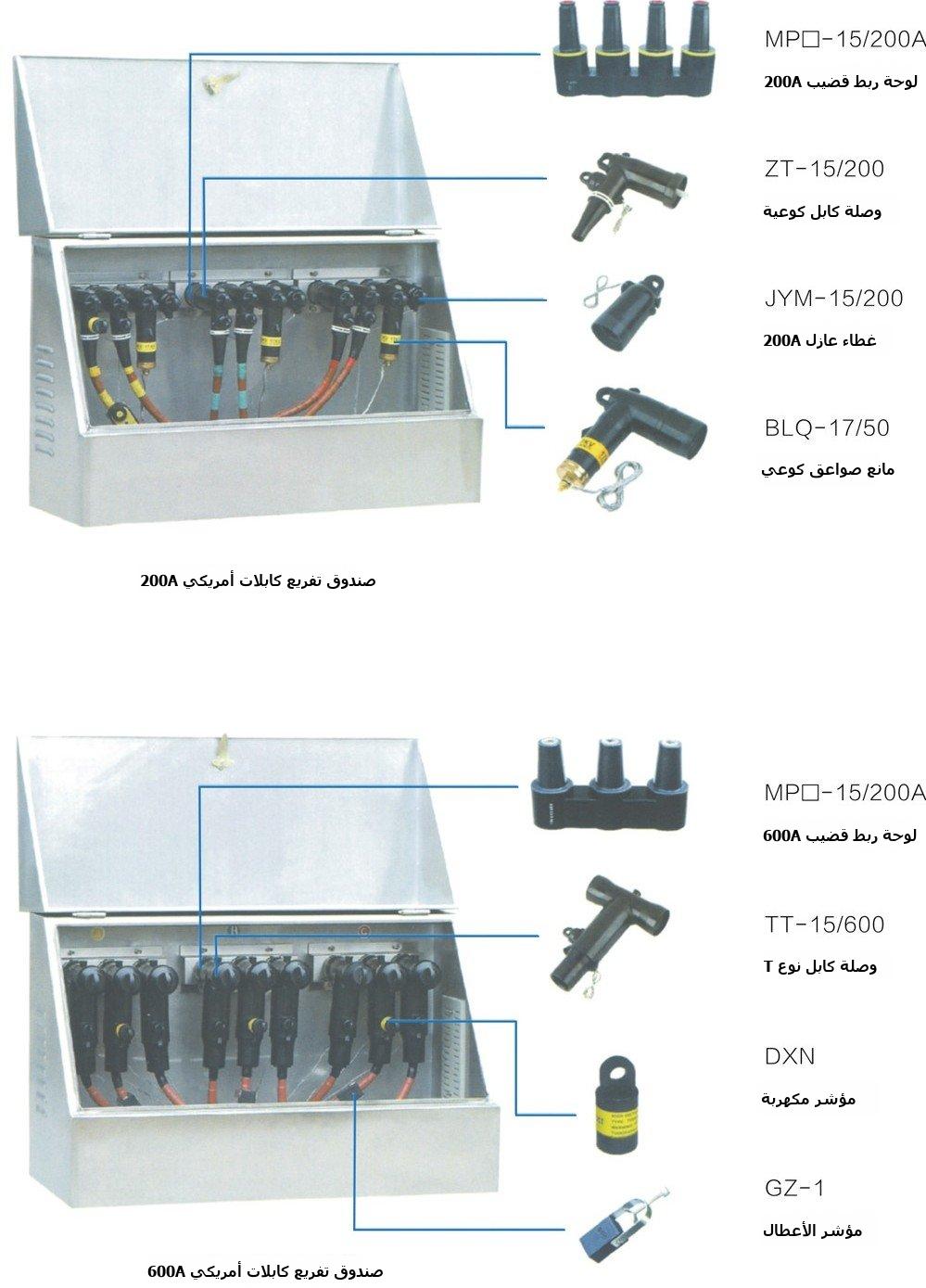 American cable branch box 200 A terminal dimensions drawing (2)