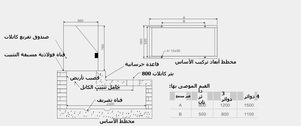 American cable branch box 600 A terminal dimensions drawing