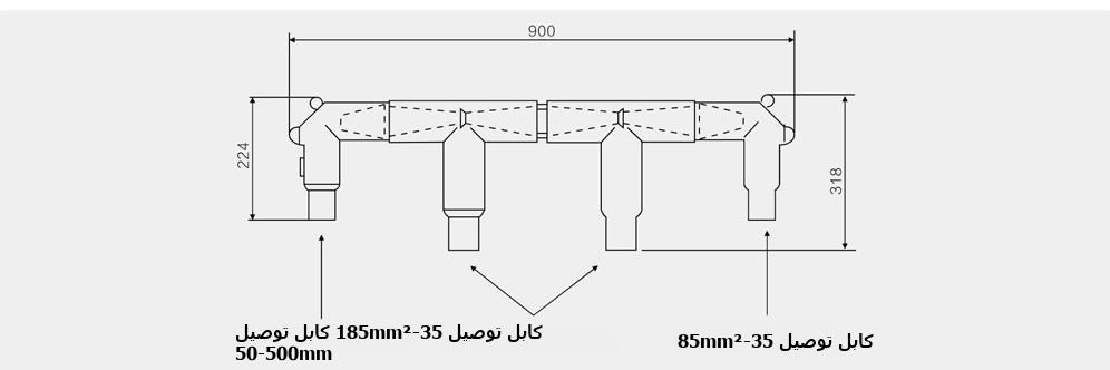 American cable branch box example 1: four-way incoming/outgoing scheme diagram