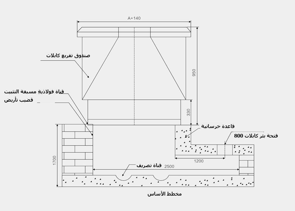 European cable branch box foundation dimensions drawing