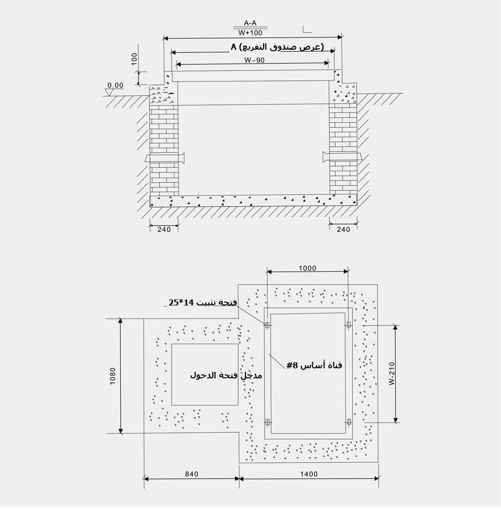 DFWK-12 outdoor ring main unit foundation drawing