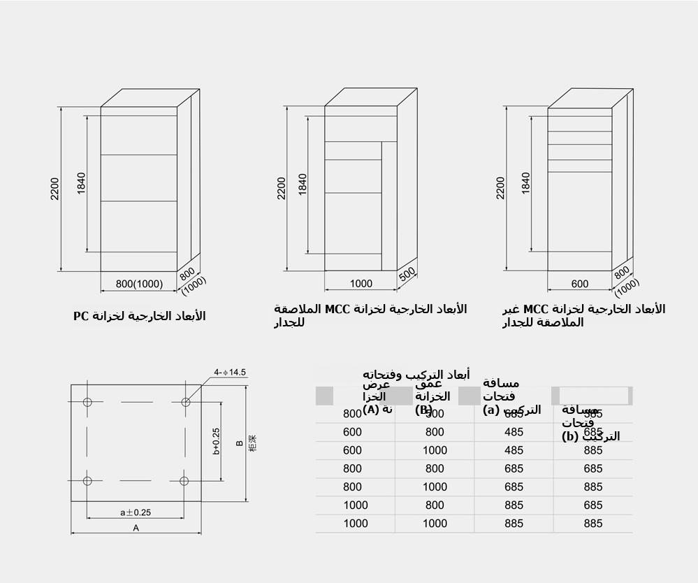 outline & installation dimensions of the GGJ low-voltage intelligent reactive power compensation device