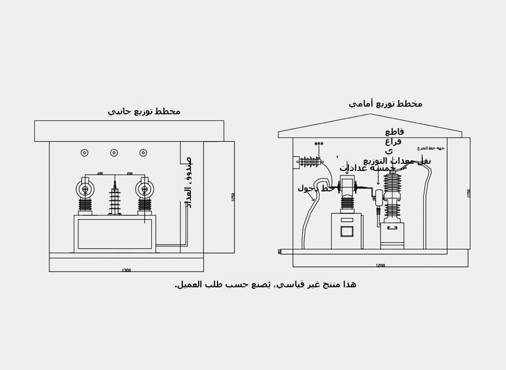 Floor-standing boundary-switch integrated prepaid metering and billing device outline structure diagram