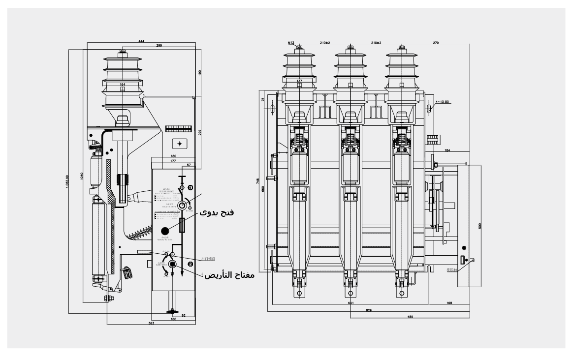 FZN25/FZRN25-12D outline and mounting dimensions