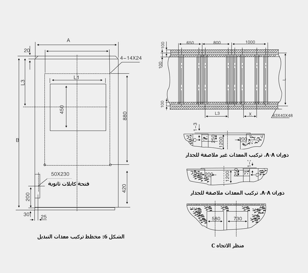 مخطط أبعاد المخطط الخارجي لمعدات القطع والتحويل الداخلية AC المعدنية المغلقة ذات التركيب الأوسط KYN28A-12 (1)