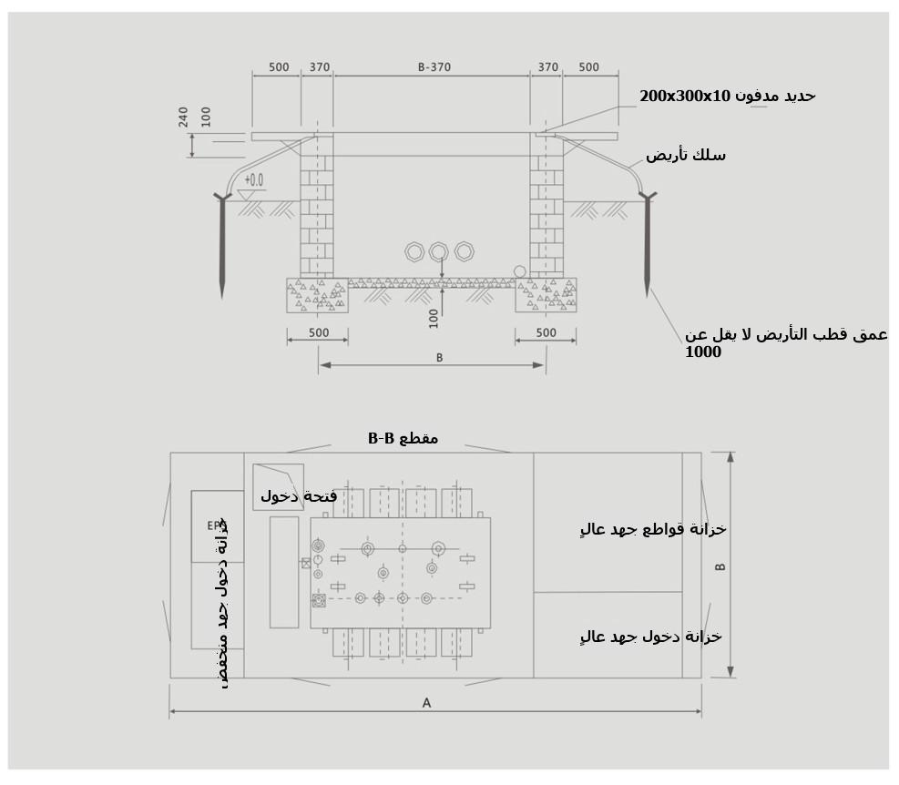 YB-40.5 wind power box-type substation foundation plan drawing