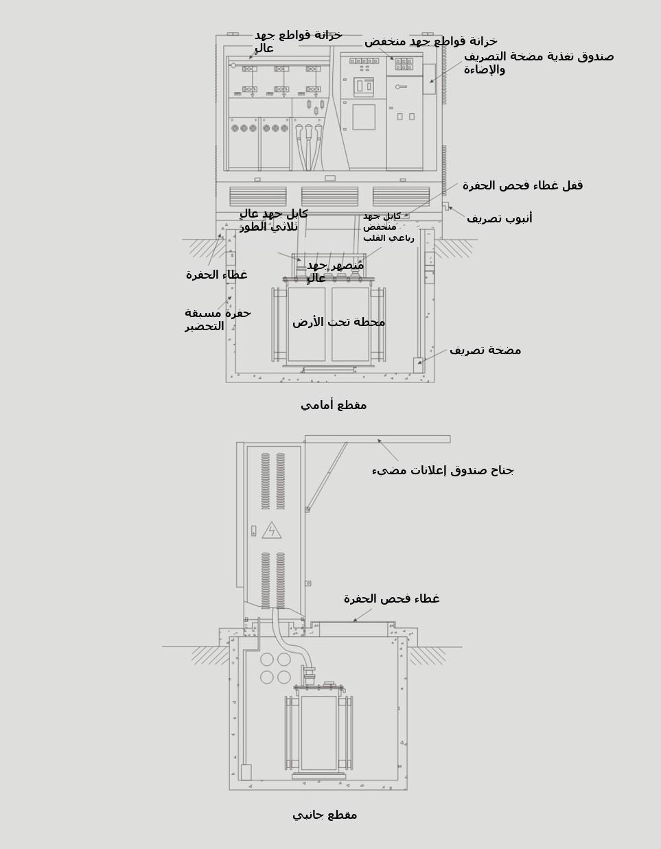 Light-box underground box-type substation outline structure diagram