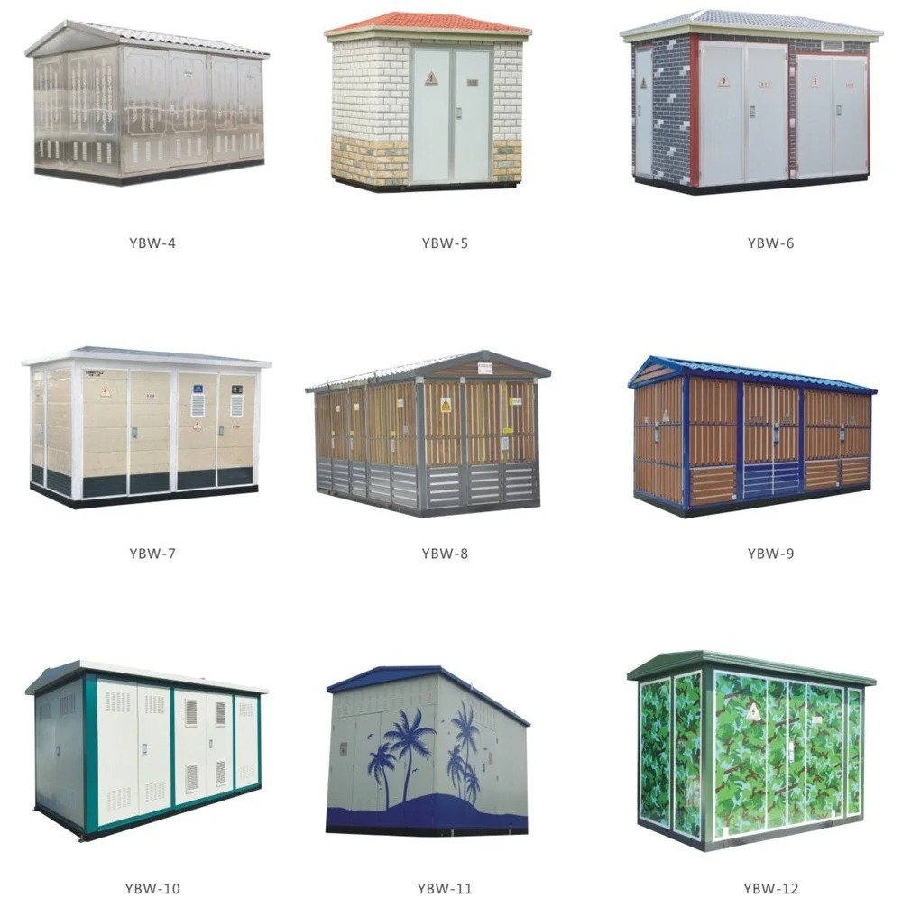 YBW-12 prefabricated box-type substation foundation and layout drawing