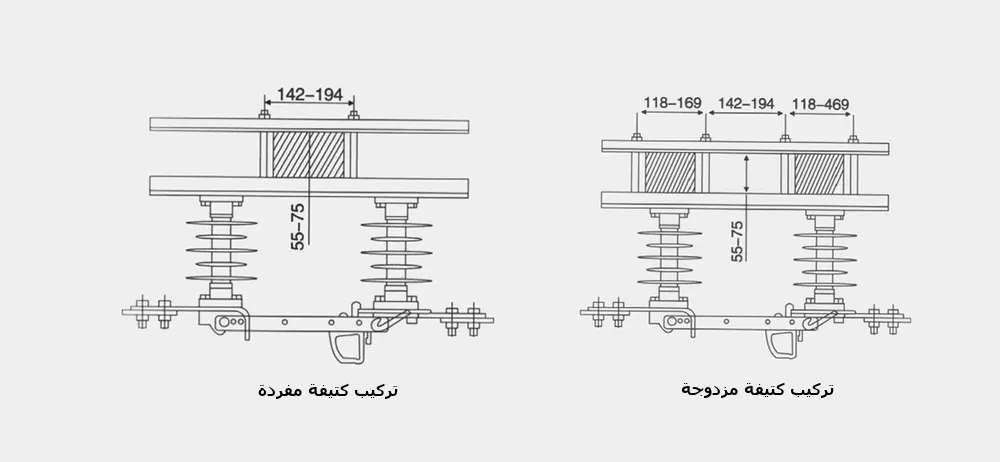 12kVoutdoor high-voltage disconnector DCD-12/630 outline & installation dimensions diagram