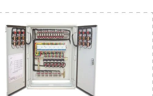 internal structure of the double-door control box (open)