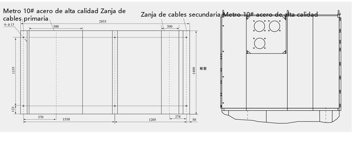 Diagrama de cimentación de instalación de la aparamenta blindada extraíble de CA con envolvente metálica KYN61-40.5(Z)