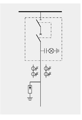Diagrama estructural del armario de interruptor automático de salida y seccionador de puesta a tierra HXGN-12/04