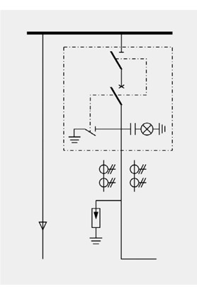 Diagrama estructural del armario de interruptor automático de salida y seccionador de puesta a tierra HXGN-12/08