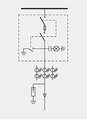 Diagrama estructural del armario de interruptor automático de salida F-C HXGN-12/13