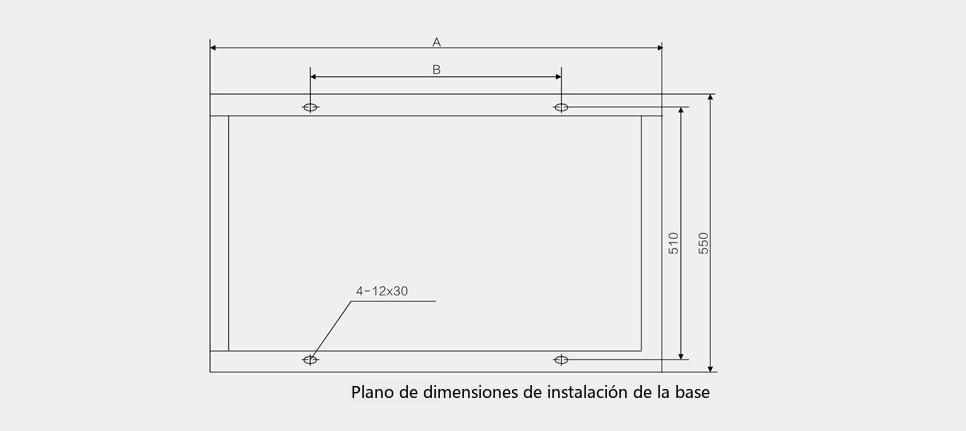 plano de cimentación de la caja de derivación de cables de tipo europeo