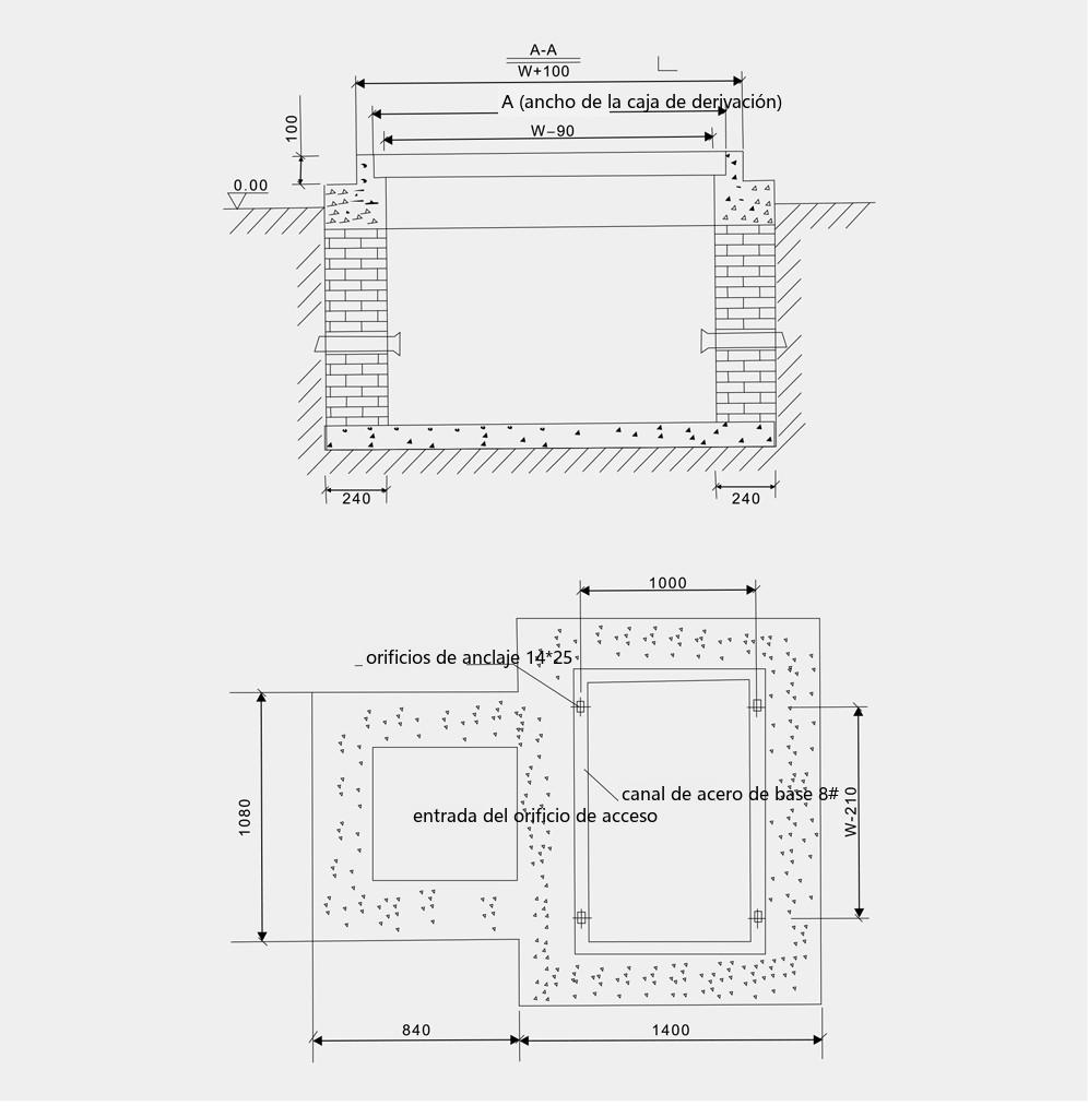 plano de cimentación de la unidad de anillo de exterior DFWK-12