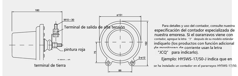 Dimensiones generales del monitor JCQ-10