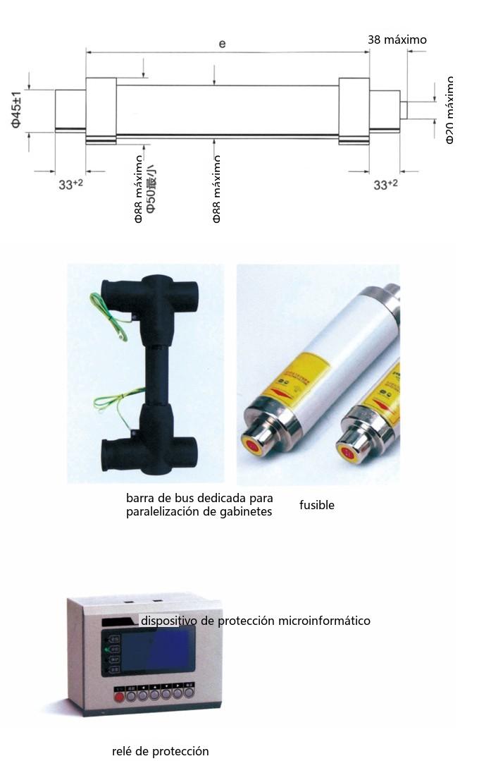 Diagrama de accesorios de la aparamenta de red en anillo de la serie SRM□-12 (3)