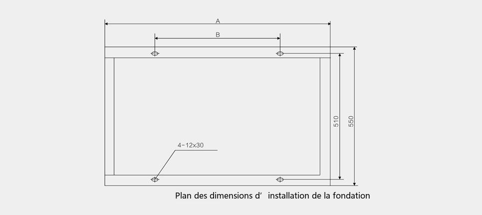 Plan de fondation de la boîte de dérivation de câble de style européen
