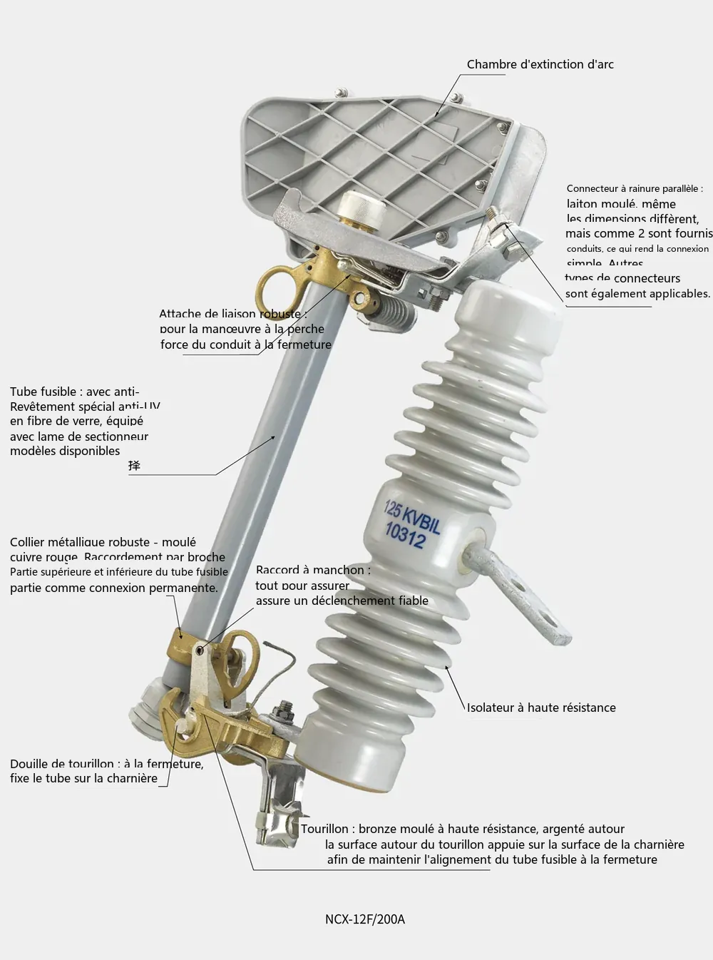 Schéma de structure du fusible débrochable