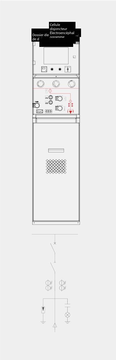 Schéma de structure de l'armoire de couplage par disjoncteur de l'appareillage en boucle blindé entièrement isolé à solide XGN-12