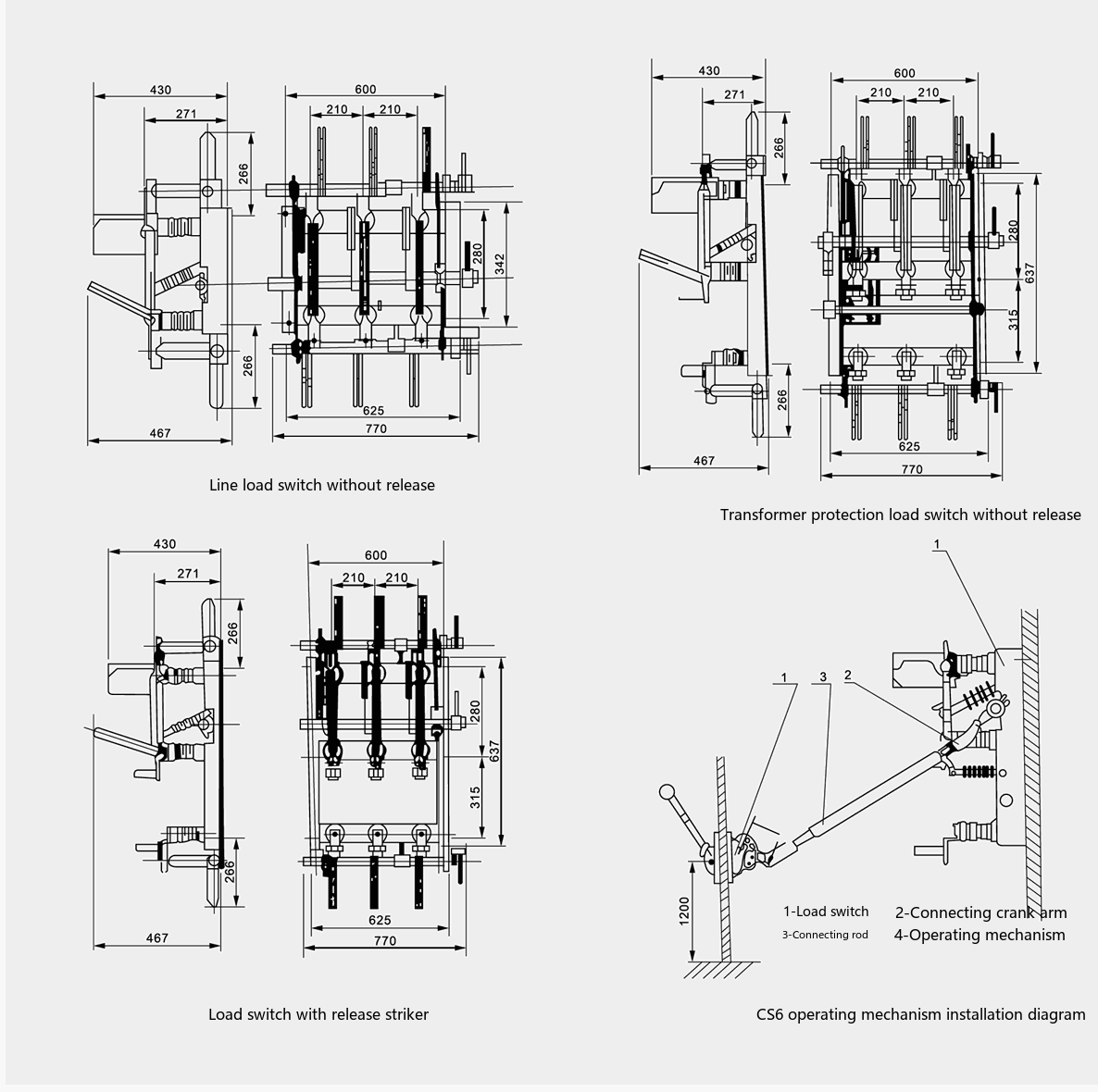 FN7 outline and mounting dimensions