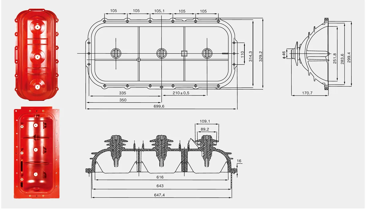Габариты корпуса FLN36-12 SF6