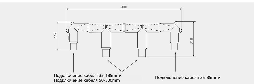 American cable branch box example 1: four-way incoming/outgoing scheme diagram