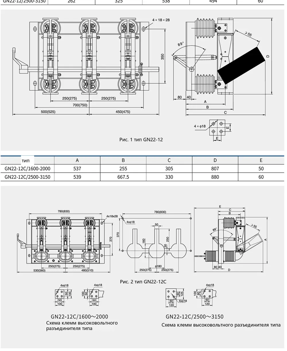 GN22-12 outline & installation dimensions diagram(fig.1 GN22-12 / fig.2 GN22-12C / terminal diagram)